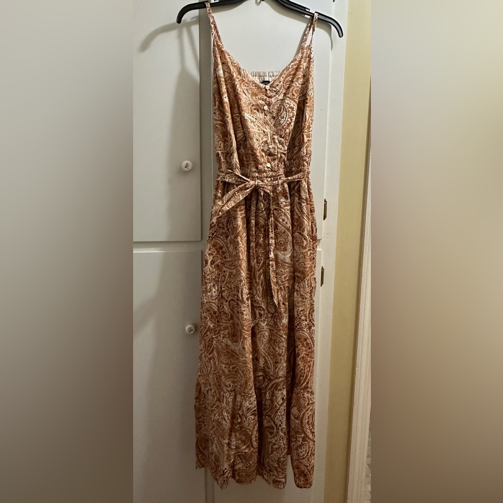 Sz 22 Lane Bryant maxi dress with tie belt & adjustable straps